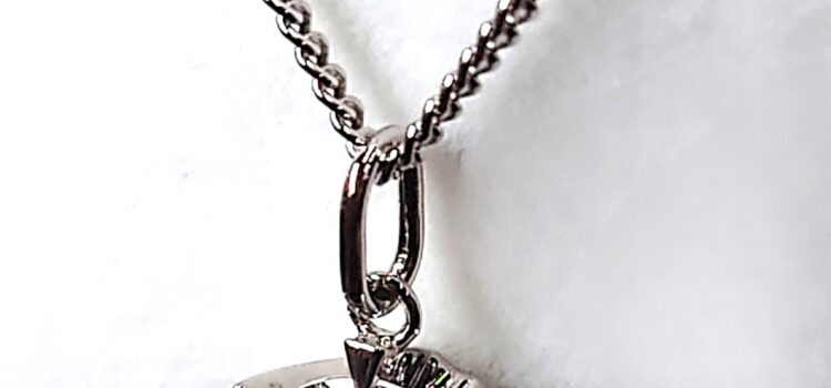 Pt 透明石　ネックレス　バチカン加工