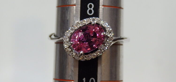 Ptピンク石リングサイズ直し